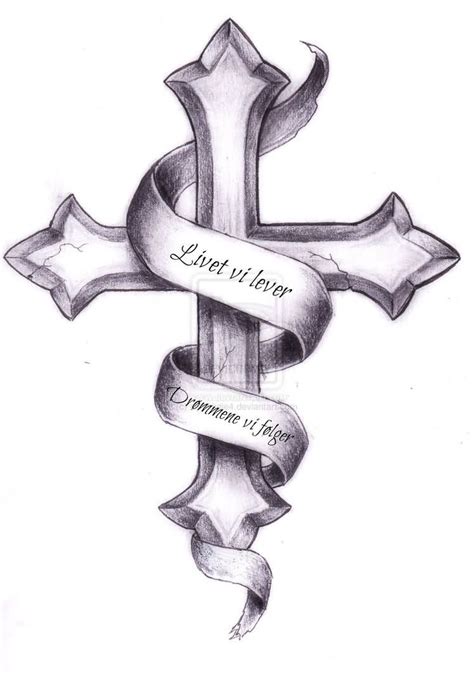 cross tattoo stencil designs|easy cross tattoo drawings.